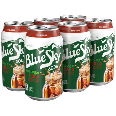 Blue Sky® Zero Sugar Cola Soda 6-12 fl. oz. Cans