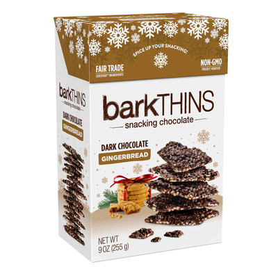 barkTHINS Holiday Dark Chocolate Gingerbread 9 oz. Box