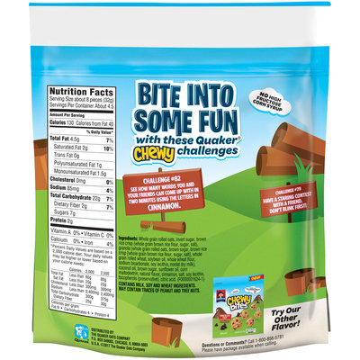 Quaker® Chewy Bites Cinnamon Granola Bites 4.5 oz. Bag