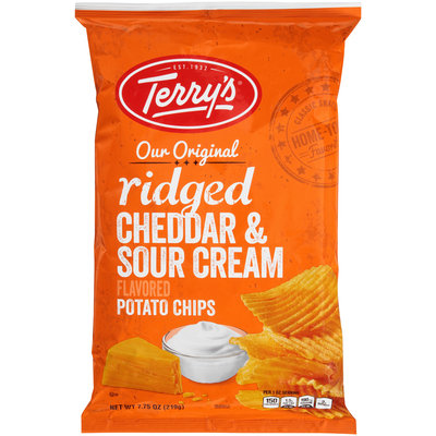 Terry’s® Our Original Ridged Cheddar & Sour Cream Flavored Potato Chips 7.75 oz. Bag