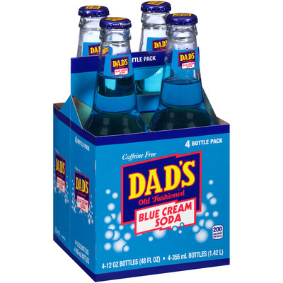 Dad's® Old Fashioned Blue Cream Soda 4-12 fl. oz. Glass Bottles
