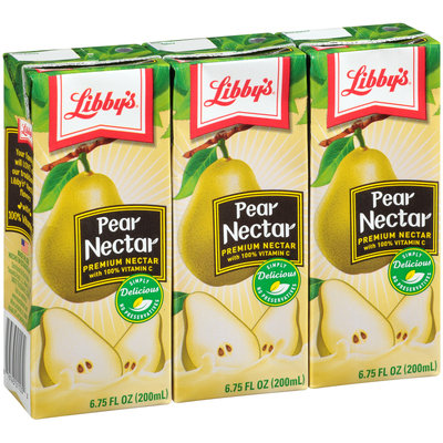 LIbby's® Premium Pear Nectar with 100% Vitamin C 3-6.75 fl. oz. Aseptic Pack
