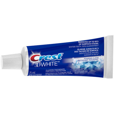 3D White Crest 3D White Foaming Clean Whitening Toothpaste, 75 mL