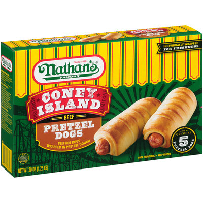 Nathan's® Famous Coney Island Beef Pretzel Hot Dogs 20 oz. Box