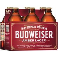 Budweiser® Amber Lager Beer 6-12 fl. oz. Glass Bottles