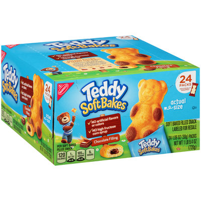 Nabisco Teddy Soft Bakes Chocolate Filling Snacks 24–1.06 oz. Box