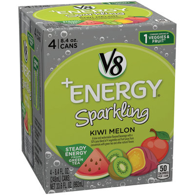 V8® +Energy Sparkling Kiwi Melon Juice