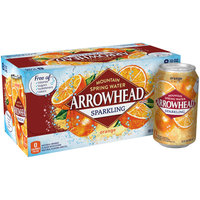 ARROWHEAD Orange Sparkling Mountain Spring Water 12oz cans (Pack of 8)