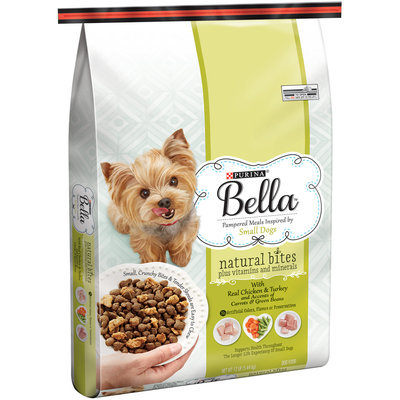 Purina Bella Natural Bites Plus Vitamins and Minerals With Real Chicken & Turkey and Accents of Carrots & Green Beans Adult Dry Dog Food - 12 lb. Bag