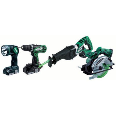 Hitachi KC18DBLS 18V Cordless Lithium-Ion 4-Piece Combination Tool Kit