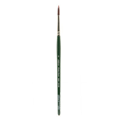 Silver Brush Ruby Satin Series Short-Handle Paint Brush 2500S, Size 6, Round Bristle, Synthetic, Multicolor