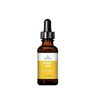 InnerCues Vitamin C Serum - Premium Vitamin C Serum for Face, Anti-Aging Topical Facial Serum with Hyaluronic Acid + Vitamin E- 2 oz