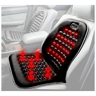 Black Heated Seat Cushion Heater & Warmer Massager With Therapeutic Magnets Cushion
