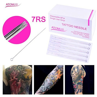 Hunputa 50PCS 7rs Machine Sterile Disposable Tattoo Needles
