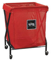 ROYAL BASKET TRUCK G06-RRX-XMA-3ONN X-Frame Cart,6 Bu, Red Mesh