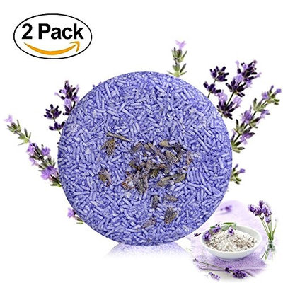 Solid Bar Shampoo Soap, Ladovin 2Pcs Bath Bar Soap for Cleaning Hair Supports Natural Hair Growth Helps Fight Hair Loss, Lavender