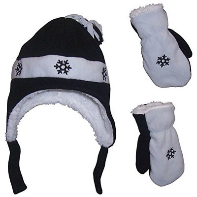 N'Ice Caps Little Boys and Baby Sherpa Lined Fleece Hat Mitten Embroidery Set
