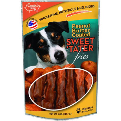 Carolina Prime Pet Sweet Tater Fries, Peanut Butter Coated, Wheat Free Dog Treats