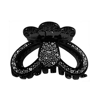 Twinkle Deluxe - Austrian AB Crystals Jaw Hair Clip - Show Time with Rhinestones x 1 (Black)