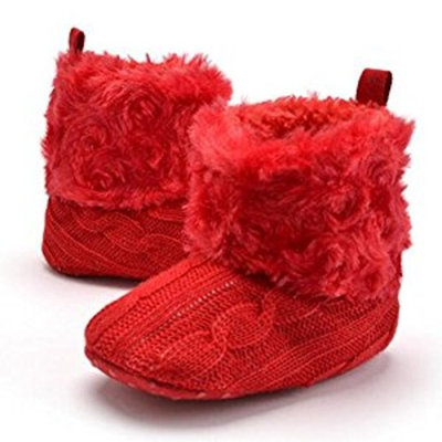 Highdas Baby Shoes Infants Crochet Knit Fleece Boots Toddler Girl Boy Wool Snow Crib Shoes Winter Booties