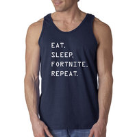 Way 881 - Men's Tank-Top Eat Sleep Fortnite Repeat Battle Royale Small Navy