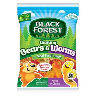 Ferrara Candy Company Black Forest Gummy Bears and Worms Candy, 4.5 Ounce Bag