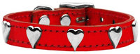 Mirage Pet Products 8314 16RdM Metallic Heart Leather Red MTL 16