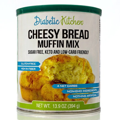 Diabetic Kitchen Cheesy Bread Muffin Mix Puts Bread Back On Your Menu ● Low-Carb, Keto-Friendly, Sugar-Free, Gluten-Free, High-Fiber, Non-GMO (24 Servings)