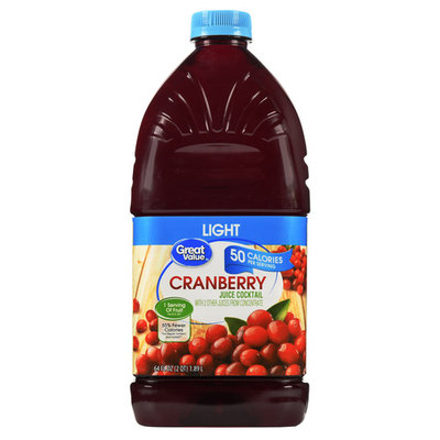 Great Value Light Juice Cocktail, Cranberry, 64 Fl Oz, 8 Ct- $0.03/Fl Oz