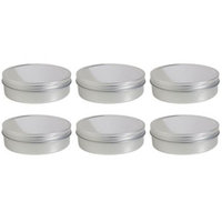 8 oz Metal Steel Tin Flat Container with Tight Sealed Twist Screwtop Cover (12 pack)