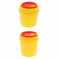 D DOLITY Plastic Sharps Biohazard Disposal Container with Lid, 1L 2L (Pack of 2)