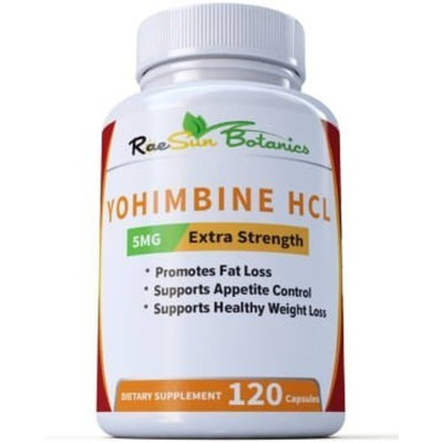 RaeSun Botanics Yohimbine HCL 5mg x 120ct Capsules Supplement Extra Strength Proven Fat Burner, Weight Loss, Appetite Control, Male Enhancement, and Energy