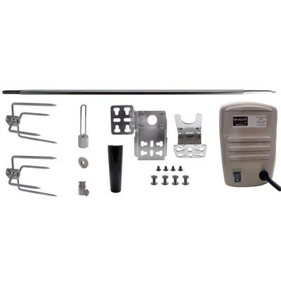 One Grill Hexagon Rotisserie Spit Kit with Stainless Rotisserie Motor - 37 inch