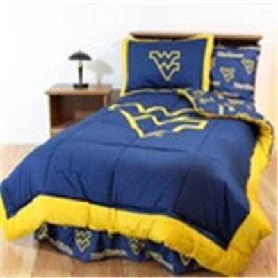 Comfy Feet WVABBTWW West Virginia Bed in a Bag Twin - With White Sheets