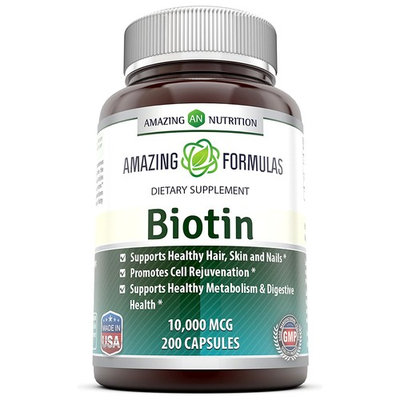 Amazing Nutrition Biotin 10,000 Mcg Dietary Supplement, 200 Capsules