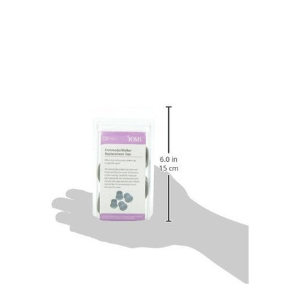 DMI Rubber Walker, Cane, Walking Stick and Commode Replacement Tips for Stability, Slip Resistant, 1 1/8 Inch, Gray, 4-Count