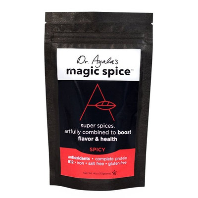 Dr. Ayala's Magic Spice, (Spicy) Superfood Seasoning, Flavor Booster, Turmeric, Nutritional Yeast, All Purpose Seasoning, B12, Antioxidants, Salt-Free, For Roasting, Rub, Broth, No MSG, Non GMO