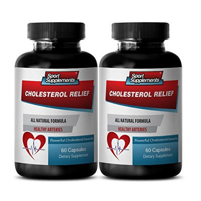 Cholesterol reduction - CHOLESTEROL RELIEF - Blood sugar support - 2 Bottles 120 Capsules