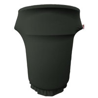 LA Linen SpandexCover55Gwheels-BlackX24 Spandex Cover Fitted for 55 gal Trash Can on Wheels Black