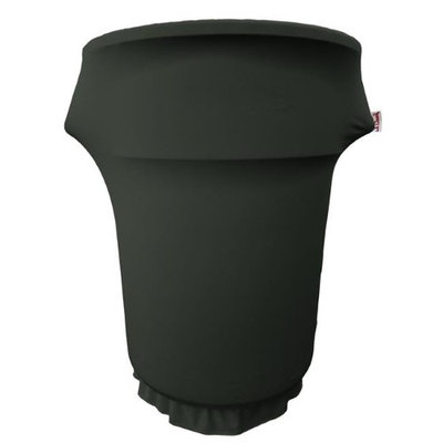 LA Linen SpandexCover55Gwheels-BlackX24 Spandex Cover Fitted for 55 gal Trash Can on Wheels Black
