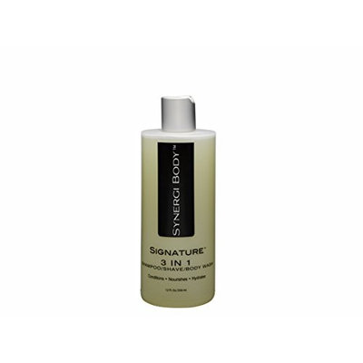 3 in 1 Shampoo/Shave/Bodywash with Hydrolyzed Vegetable Protein, Vitamins B5 & E, Jojoba, Willow Bark and 10 Antioxidants for Healthy Hair, Scalp & Skin and a Smooth Shave. Sulfate-Free. 12 Fl. Oz.