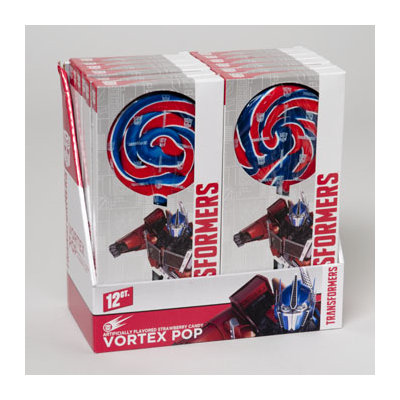 Dollaritemdirect LOLLIPOP TRANSFORMERS VORTEX 2.8OZ STRAWBERRY WINDOWBOX/PDQ, Case Pack of 24