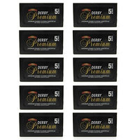 Derby Premium Super Stainless Double Edge Razor Blades, 50 Count + FREE Makeup Blender