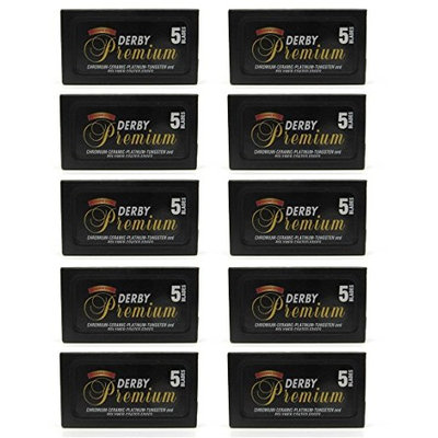 Derby Premium Super Stainless Double Edge Razor Blades, 50 Count + FREE Makeup Blender