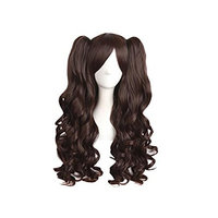Fashionpifa Lolita Long Curly Clip on Ponytails Cosplay Wig