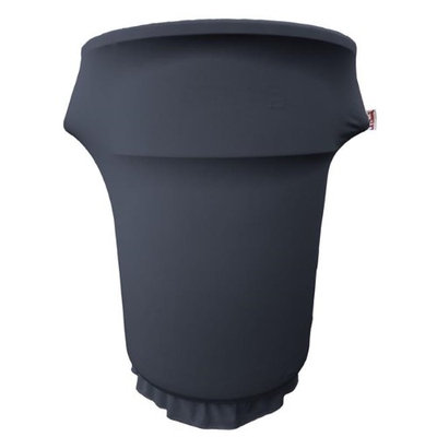 LA Linen SpandexCover55Gwheels-NavyX72 Spandex Cover Fitted for 55 gal Trash Can on Wheels Navy