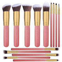 Showlovein Makeup Brushes 14 Pcs Synthetic Foundation Powder Concealers Eye Shadows Silver Black Makeup Brush Sets