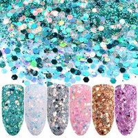Echou 6Color Sequin Powder Dazzling Sticker Colorful Nail Art Decoration