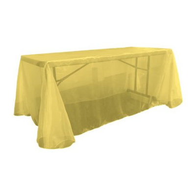 La Linen Sheer Mirror Organza Rectangular Tablecloth Color: Dark Yellow