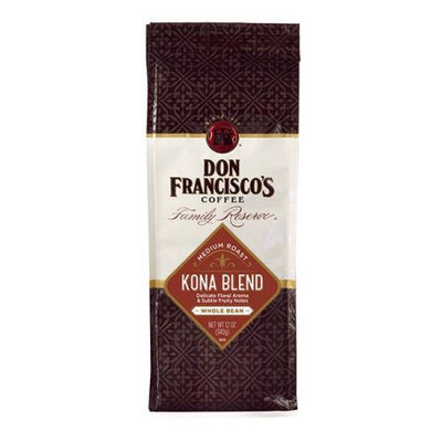 F. Gavi A & Sons, Inc. Don Francisco's Kona Blend, Medium Roast, Whole Bean Coffee, 12 oz. (Pack of 6)